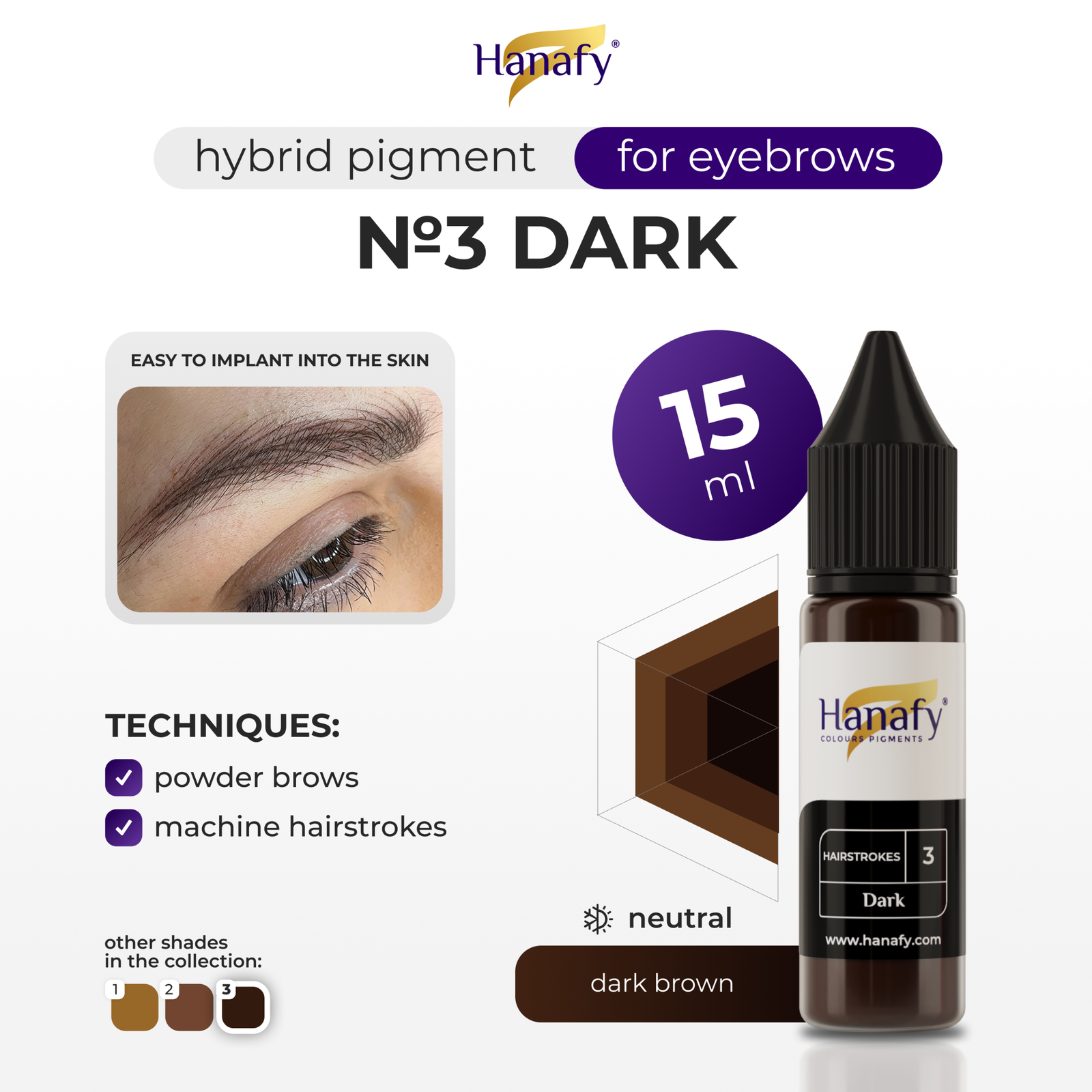 Hanafy №3 HAIRSTROKES DARK 15ml - Image 4